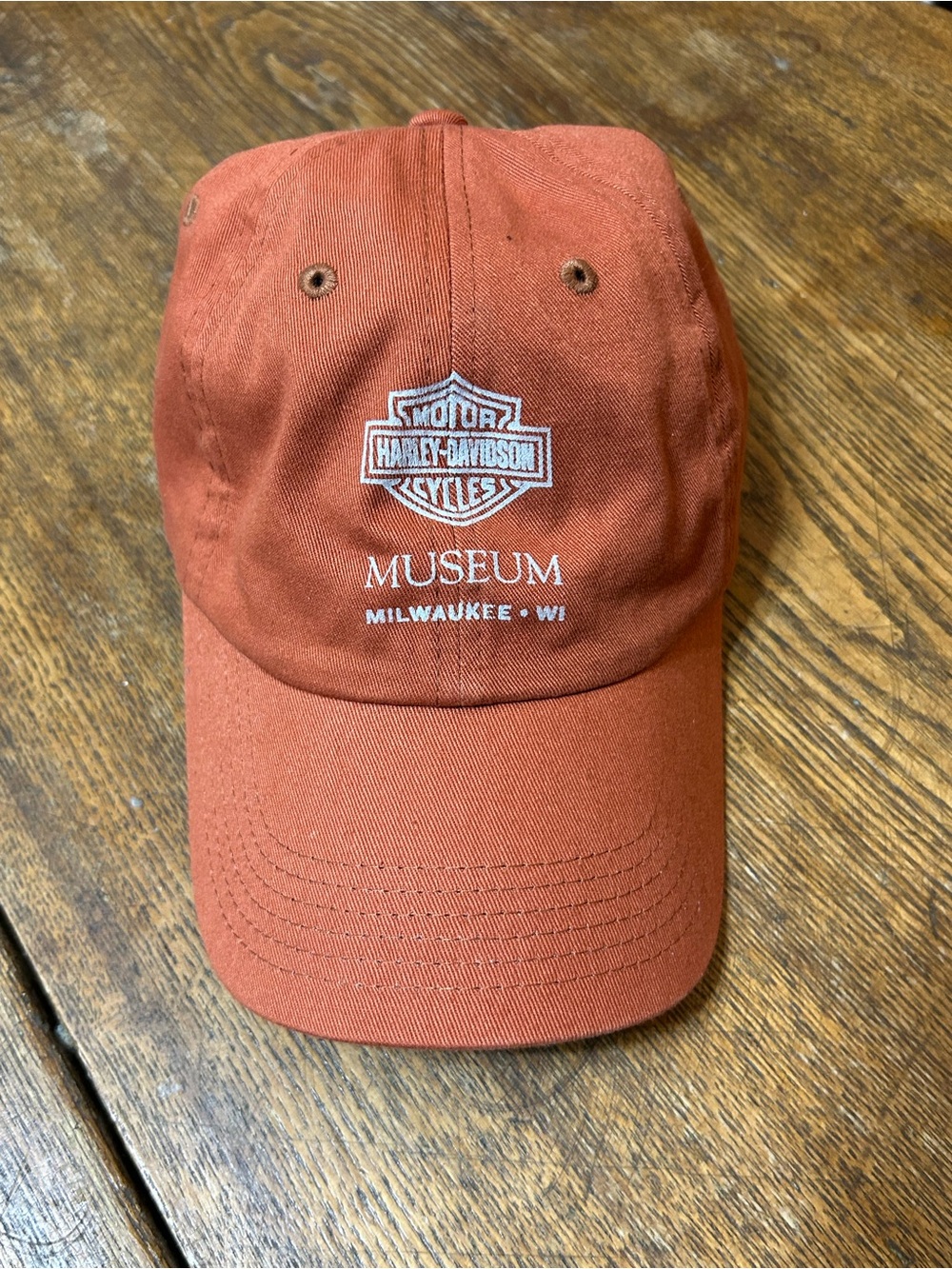 Harley-Davidson Rust Orange Baseball Cap with White Logo